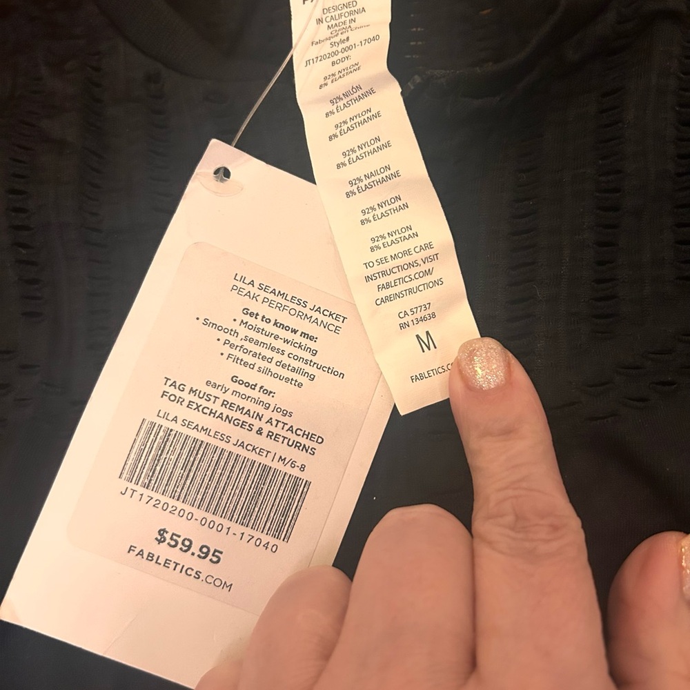 Fabletics Lila Black Seamless Jacket - Picture 4 of 7